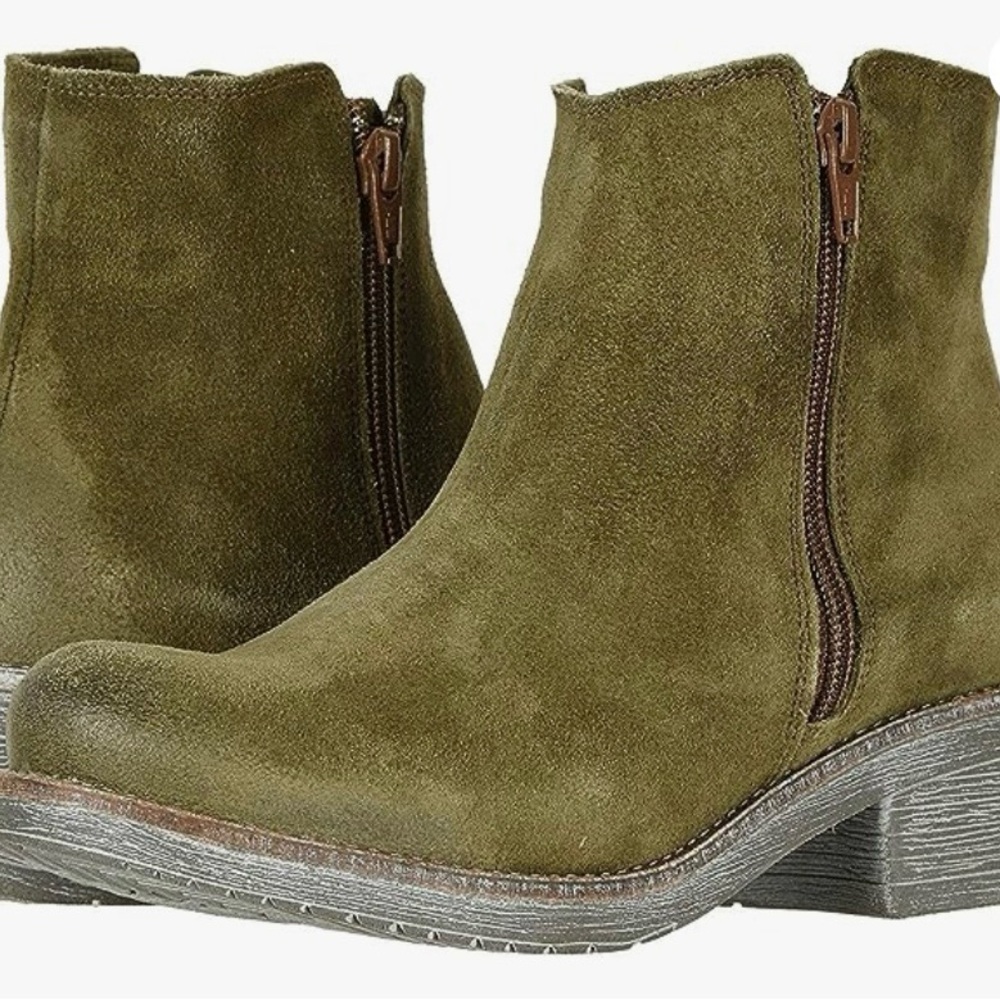 NAOT Wander Ankle Boots Oily Olive Suede Leather (Size: 38 US 7/7.5)